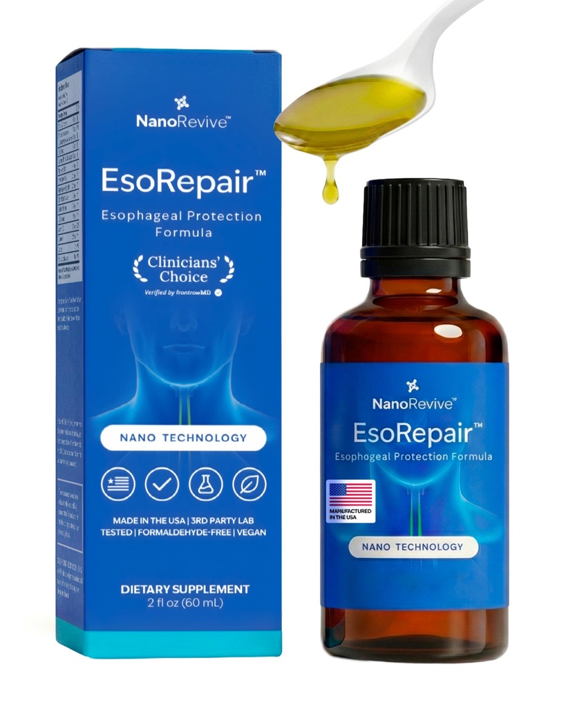 EsoRepair Nano Esophageal & Stomach בריאות תוספי עבור גברים ונשים - נוחות עיכול - Slippery Elm Bark, Zinc L-Carnosine & Aloe Vera - non-GMO & חלב חינם חינם חינם
