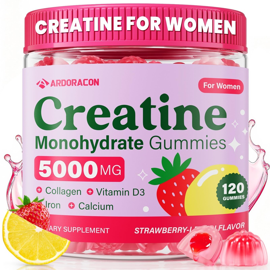 Creatine עבור נשים, Creatine Monohydrate חניכיים עם Collagen, ויטמין D3 & Calcium עבור השרירים, Booty & Energy, Flavored Sugar Free Creatine Gummies Post & Preout תוספי עבודה עבור נשים, 120 Ctttcium עבור השרירים, 120 Ctttttttttcium, 120 Ctttttttttttttttcium סוכר חינם סוכר חינם סוכר חינם סוכר חינם קריפט