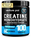 Venture Pal 100% Pure Micronized Creatine Monohydrate אבקה, Unflavored Creatine עבור נשים וגברים, טבעוני, Keto, Gluten חינם, 5 g (5000 מ"ג) לשרת, Creatina Monohidratada en Polvovotada en Polvo, טבעוני, Keto, Gluten Free, 5 g (5000 מ"ג) עבור המשרת, Creatina Monohidratada en Polvotada