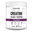 Jacked Factory Creatine for Women - Creatine Monohydrate with Collagen + Colostrum כדי לתמוך ביצועים של Workout, Lean שריר צמיחה, שיער בריא, עור וציפורים - 30 משרתים, Unflavoredored