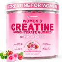 Creatine עבור נשים, Creatine Monohydrate חניכיים עם Collagen, BCAA, L-Carnitine & Turine, Strawberry Flavor, אנרגיה Creatine עבור כוח שרירים, אנרגיה Boost, סוכר חינם, 120 הרוזן חינם, ספירה