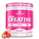 LanranBee Creatine HMB עבור נשים 5g Micronized אבקת Creatine Monohydrate עם Collagen Pre עבודהout תוספת עבור תמיכה שרירים אנרגיה & Endurance סוכר חינם,Strawberry Flavor 30 המשרתים