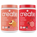 צור Creatine Monohydrate חניכיים - Peach Pump Duo - Sour Peach & Sour Cherry - Creatine Gummies for Women & Men, NSF מוסמך, 3rd Party Tested, Anti-Melting Formula, 180 Count (2-Pack)