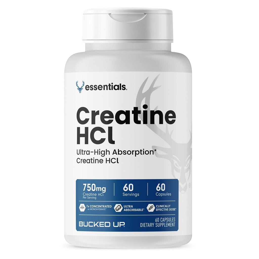 Bucked Up - Creatine HCL, 750 מ"ג משרת - 60 משרתים (60 קפסולות)