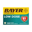 Bayer Aspirin משטר, 81 מ"ג Enteric Coated Tablets, Pain Reliever / Fever מופחתr, 120 Count