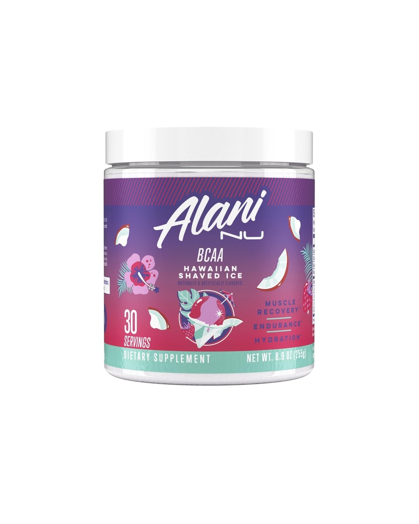 Alani Nu BCAA הוואית קרח | שרשרת האספקה הבסיסית Amino Acids | 2:1 פורמולה | אבקת תוספי שריר התאוששות ויטמינים עבור Post-Workout | 30 משרתים