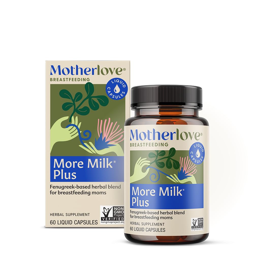 Motherlove more Milk Plus (60 קפסולות נוזליות) תוספי הנקה מבוססת פנגרק לתמיכה באספקת חלב אם - Non-GMO, אורגני Herbs, טבעוני, כשר, Soy-Free