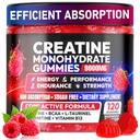 Creatine Gummies Monohydrate Complex 9000MG, Pre-Workout for Men & Women, Creatine Gummy with L-Taurine, BCAA 2:1, B12/6 לתמיכה שרירים, שיפור כוח, אנרגיה Boost-120 ספירה