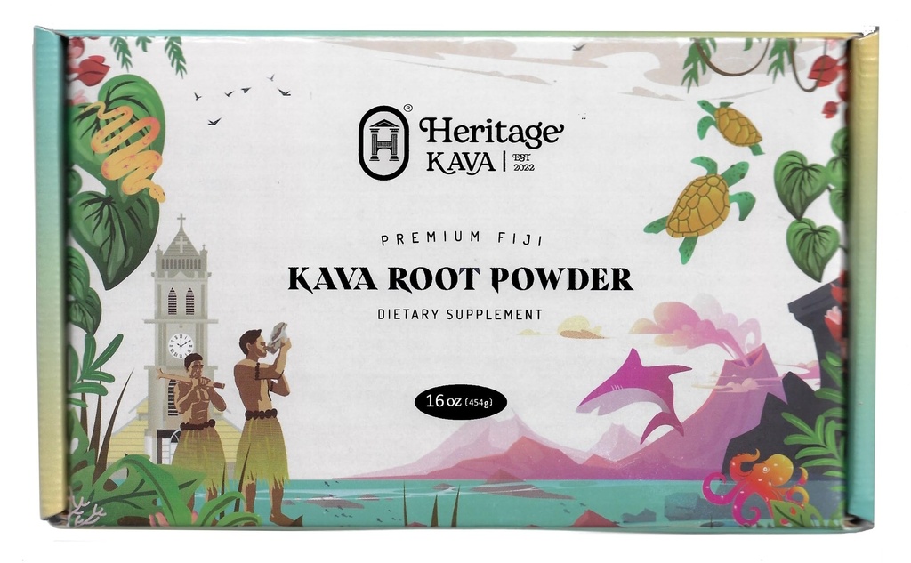 Premium Fiji Noble Kava Root אבקת 16 Oz/1LB