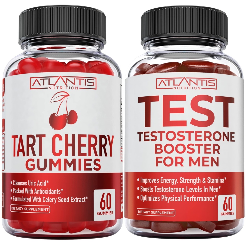 Atlantis Nutrition Tart Cherry 60 חניכיים + טסטוסטרון Booster 60 חניכיים