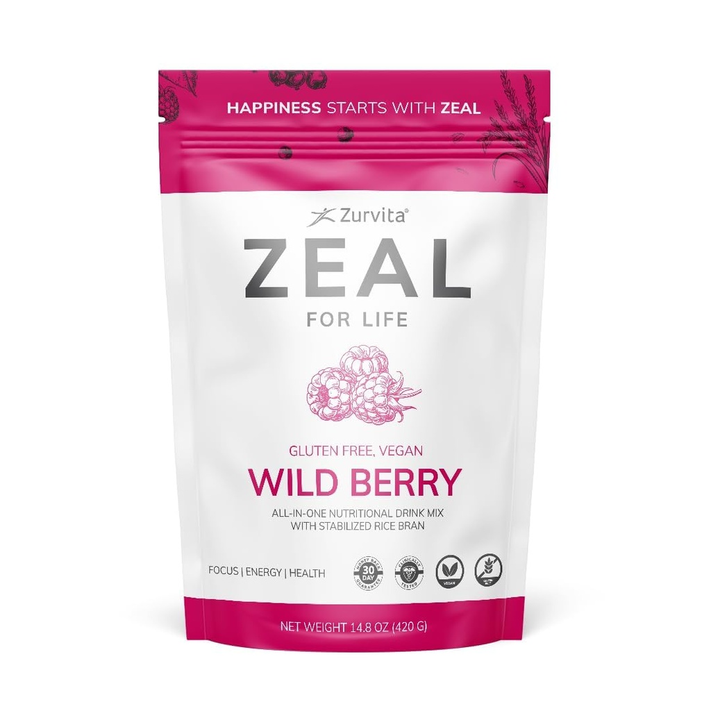 זורוויטה - Zeal for Life 30Day Wellness Bag - Wild Berry Flavor - תוספי תזונה יומית ל Vitality, Immunity, & Total Wellness - 420 גרמים