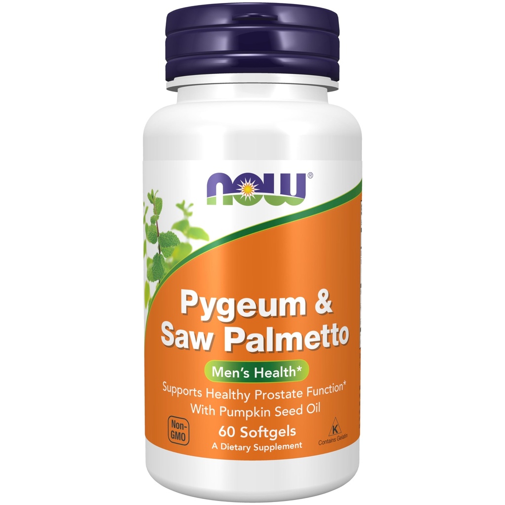 עכשיו תוספי מזון, Pygeum & Saw Palmetto עם שמן זרעי שומן, בריאות גברים *, 60 Softgels