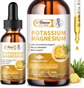 2 Pack Potassium Magnesium נוזל - High Absorption Calm Magnesium Complex 500mg & Potassium 99 מ"ג פלוס Calcium, ויטמין D3, Zinc for Leg Cramps & Bone & Energy & Immune Support - 2 Fl oz oz oz oz oz oz oz oz oz oz oz