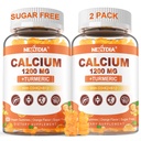 Calcium 1200 מ"ג עם ויטמין D3 Gummies - Calcium + תוסף Turmeric לנשים וגברים עם ויטמין K2 B12 - תמיכה העצם & שריר - סוכר חינם - טבעוני (120 הרוזן)