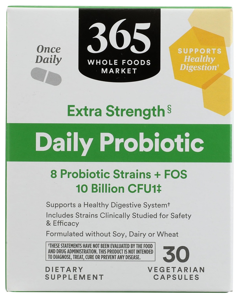 365 על ידי Whole Foods Market, תוספת כוח יומית Probiotic 10 מיליארד CFU, 30 ct