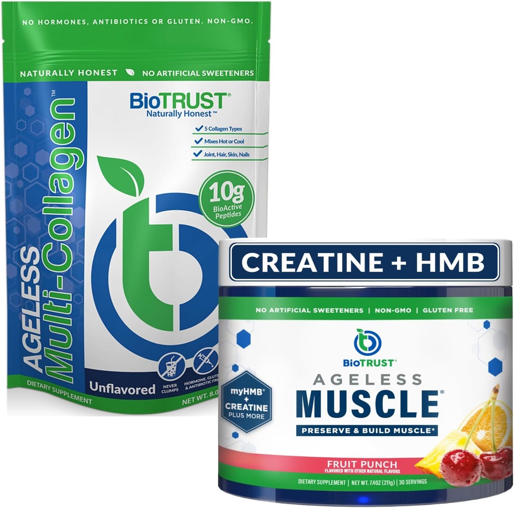 שרירים ללא גיל (Fruit Punch) ו- Multi Collagen (Unflavored) Bundle