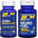 NATURAL STACKS NeuroFuel Nootropic + GABA Brain Food Bundle - תומך זיכרון, רגיעה ו Focus * -135 קפסולות