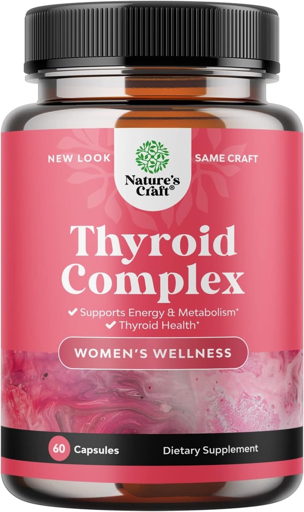 תמיכה Thyroid מתקדמת עבור נשים עם Ashwgandha - תוספת מותאמת Thyroid עם L Tyrosine Rhodiola ו Astragalus Root - non-GMO Balancing Herbal Thyroid אנרגיה תוספת בריאות נשים