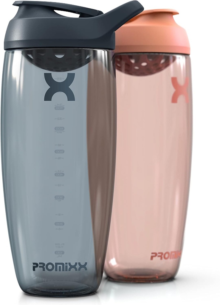 Promixx Pursuit חלבונים Shaker Bottle (32 oz) - Silent No-Ball Mixer, Leak-Proof Lid, BPA / BPS & Phthalate-Free ECOZEN - Easy-Clean Shaker Cup for Protein Shakes, Pre & Post-Workout Smoothies