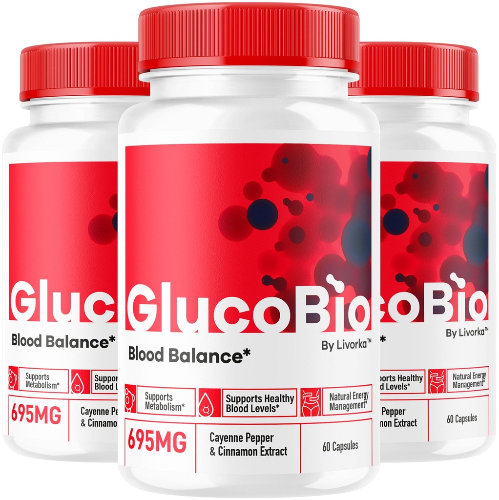 (3 Pack) GlucoBio כמוסות - גלולות תמיכה ב- Gluco Bio רשמי, פורמולה מתקדמת עבור איזון כולל, GlucoBio Pills, תוסף Glucovio, ביקורות Glucovio, 90 קפסולות במשך 3 חודשים