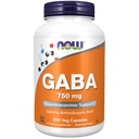 עכשיו תוספי מזון, GABA (Gamma-Aminobutyric Acid) 750 מ"ג, תמיכה נוירוטרנסמיטר *, 200 קפסולות Veg