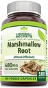 סודות צמחיים Marshmallow לחלץ תוסף | 480 Mg | 100 Veggie קפסולות | Non-GMO | Get Free | Made in USA