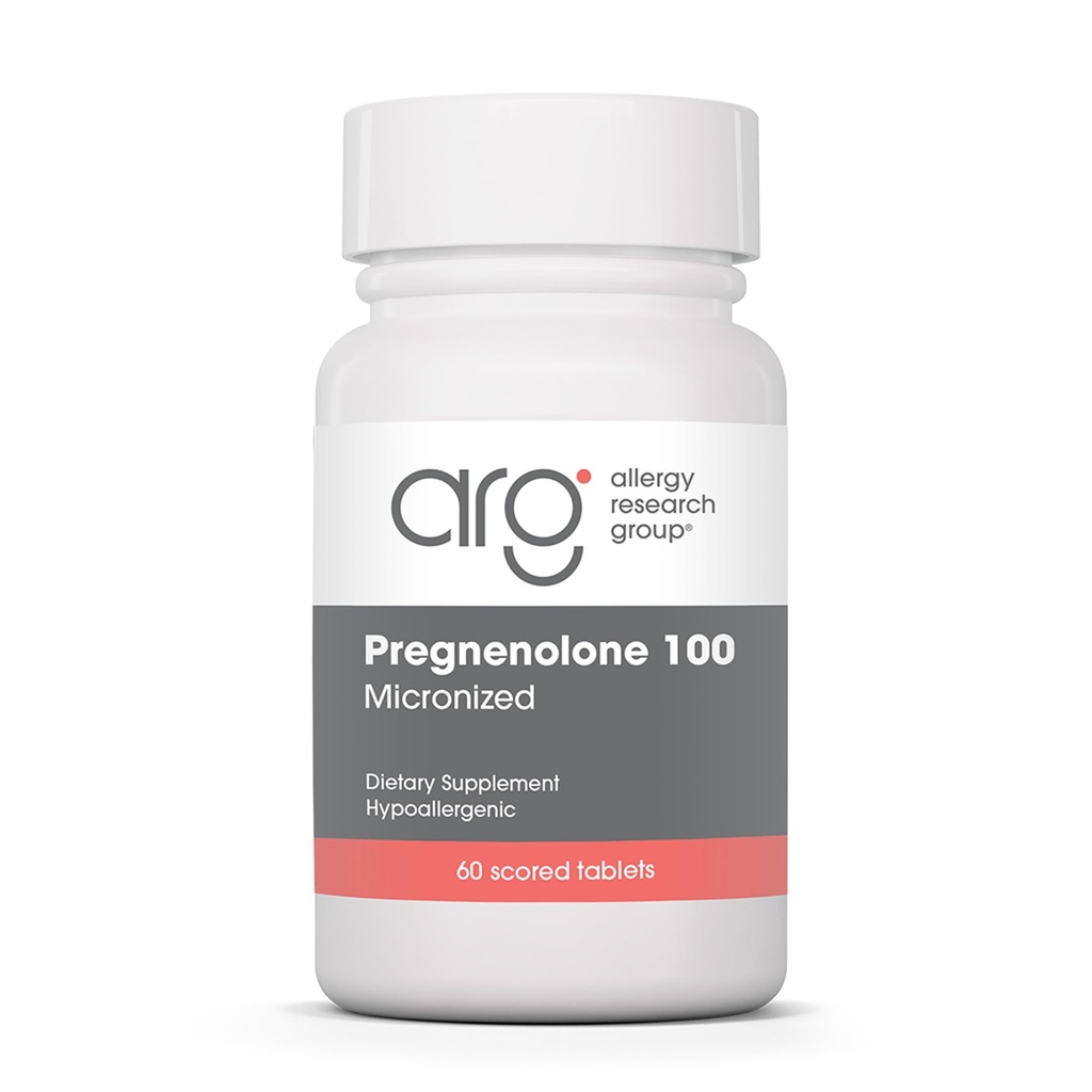 Allergy Research Group Pregnenolone 100mg - Progesterone תוספי עבור נשים וגברים, הורמון & מתח תמיכה עם ים טבעי פרוע, Micronized Pure Lipid Matrix, מבוסס צמחים - 60 טבליות
