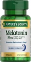 Nature's Bounty Melatonin, 100% בחינם בשינה סיוע, תוספי תזונה, 10 מ"ג, 60 Count