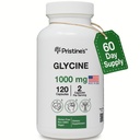 PRISTINE'S Glycine 1000MG Amino Acid Sleep קפסולות תוספי מזון - 60 יום אספקה - התאוששות שרירים, קולגן וקידני תמיכה תוסף - טבעוני, Non GMO, Gluten חינם