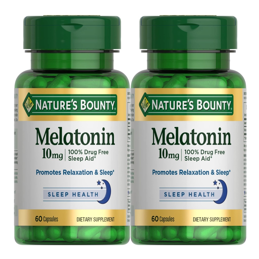 מלטונין על ידי Nature's Bounty, 60 Count (Pack of 2)