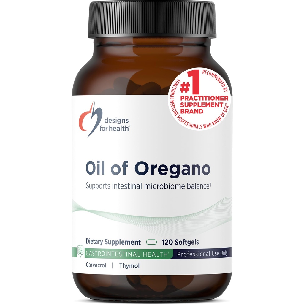 Designs for Health Oil of Oregano Softgels - Oregano Oil Supplement with Highly Concentrated Carvacrol - Supports Intestinal Cleansing - Small Pills (120 Softgels)