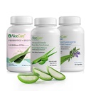 AloeCure אורגני Aloe Vera כמוסות Pack - 3 Pieces - VeraFlex, Aloe Vera כמוסות, Probiotics + Enzymes