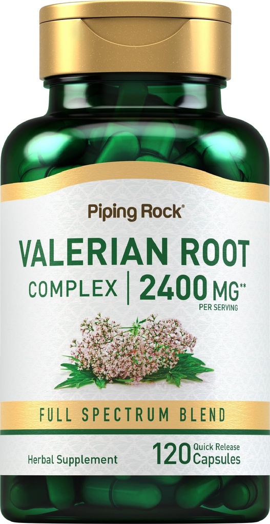 Piping Rock Vallan Root קפסולות 2400 מ"ג | 120 ספירה | תוספת הפקה | Herbal בלנדר | Non-GMO, Gluten Free Free