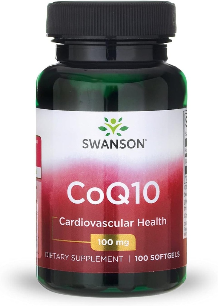 Swanson CoQ10 - Energy Antioxidant Support - Coenzyme Q10 תוסף - (100 Softgels, 100 מ"ג כל אחד)
