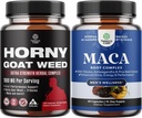 Bundle of Hory Goat Weed with Black Maca Root, Tongkat Ali, Saw Palmetto & Panax Geneseng Extract for Stamina & Energy and Black Maca Root with סיביר ג'ינסנג אשוגנדה - תוספת של בריאות גברים