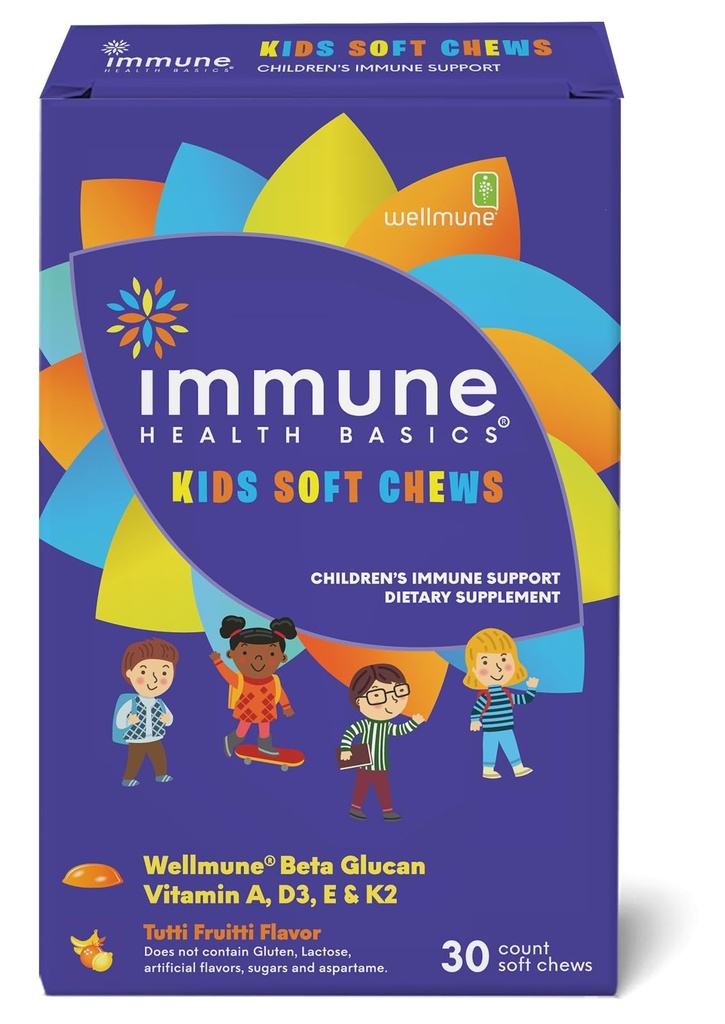 Kids Soft Chews with Wellmune® | Natural Betacan Gluget for Immune Support & Daily Allergen-Free & No added Sugar