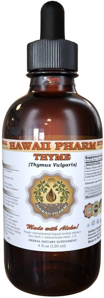 הוואי Pharm Thyme נוזל לחלץ, אורגני Thyme (Thymus Vulgaris) Tincture, תוסף צמחי, מיוצר בארה"ב, 2 fl.oz.