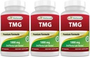 Best Naturals TMG Trimethylglycine (כמו Betaine Anhydrous) 1000 מ"ג לשרת - 120 קפסולות - רמות Homocysteine ו- Methylation Support (120 Count (Pack of 3))