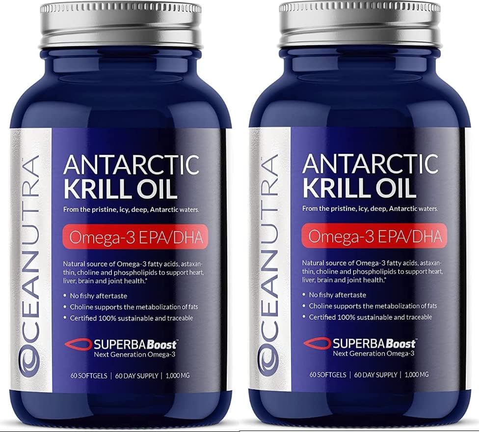 100% שמן קריל טהור 1000MG 120-Day אספקת כוח כפול 56% Phospholipids Astaxanthin Sustainableאנטארקטי SuperbaBoost אומגה 3 EPA DHA Heart Skin Care, צד שלישי נבדק, ללא שמן דגים