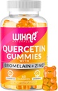 Quercetin Gummies - Quercetin 500 מ"ג עם Bromelain, Zinc, ויטמין C & D3 - Quercetin Gummy Supplements for Immune Support and Allergy - Immunity Booster ויטמינים - 60 Chewable