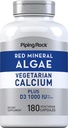Piping Rock Red מינרלים Algae | Vegetarian Calcium | 180 קפסולות | Plant Based Plus Trace מינרלים