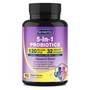 DRFOSTER Probiotics for Women & Men Digestive Health，120 Billion CFUs, Prebiotics and Probiotics for Gut Health, D3, Zinc & Immune Support Herbs, Detox Cleanse, 45 Day - 3 Month Supply