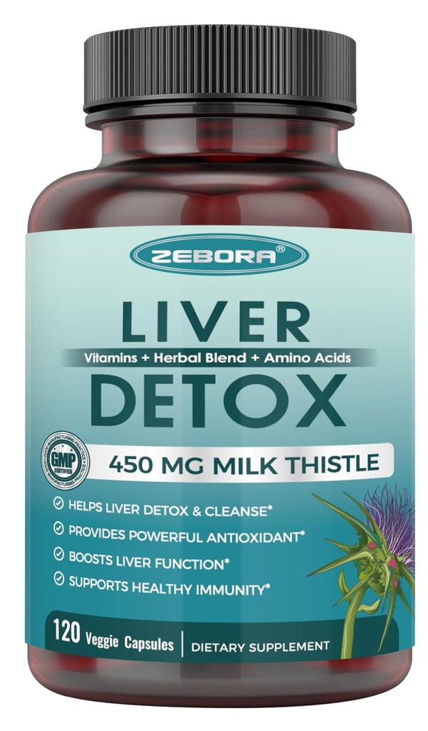 תוספת של חלב עבור Liver ניקוי Detox & תיקון, Liver תוספת עם 450 מ"ג חלב פריט תמצית (80% Silymarin) עבור Liver תמיכה ובריאות, GMO-חינם, 120 קפסולות Veggie (60 יום-Supply)