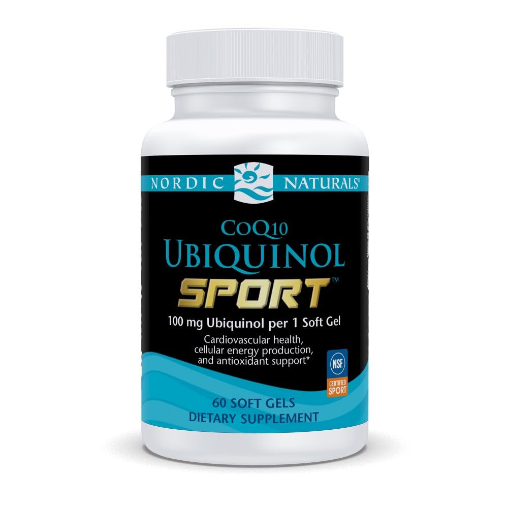 Nordic Naturals Nordic CoQ10 Ubiquinol ספורט - 60 מיני Soft Gels - 100 מ"ג Ubiquinol - בריאות הלב, ביצועים פיזיים, ייצור אנרגיה סלולרי - Non-GMO - 60 משרתים