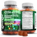 ניקוי Nutraceuticals Digestive Enzymes with Probiotics & Prebiotics for Digestive Health Gummies & L-Glutamine for Gut Health Bromelain Apple Pectin Inulin FOS מבוסס ויטמינים טבעוניים