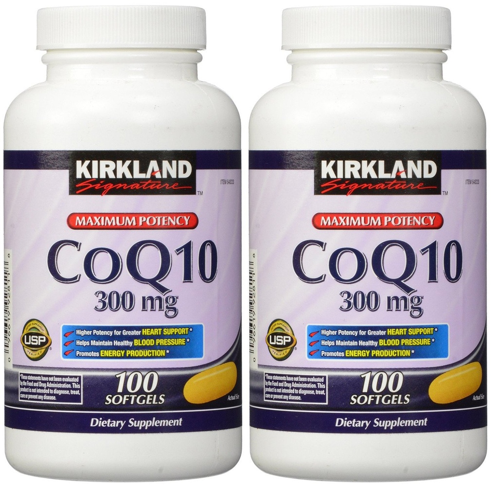 Kirkland wcaqZ, COQ10 300 מ"ג 100 Softgels (Pack of 2)