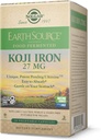 Solgar Earth Source Food Fermented Koji Iron 27 מ"ג, 30 קפסולות ירקות - Absorption גבוהה יותר, איטי-Release Iron - Gentle on the Stomach - Non-GMO, טבעוני, Gluten Free, Milk, Free, Kosher - 30 משרתים - 30 משרתים