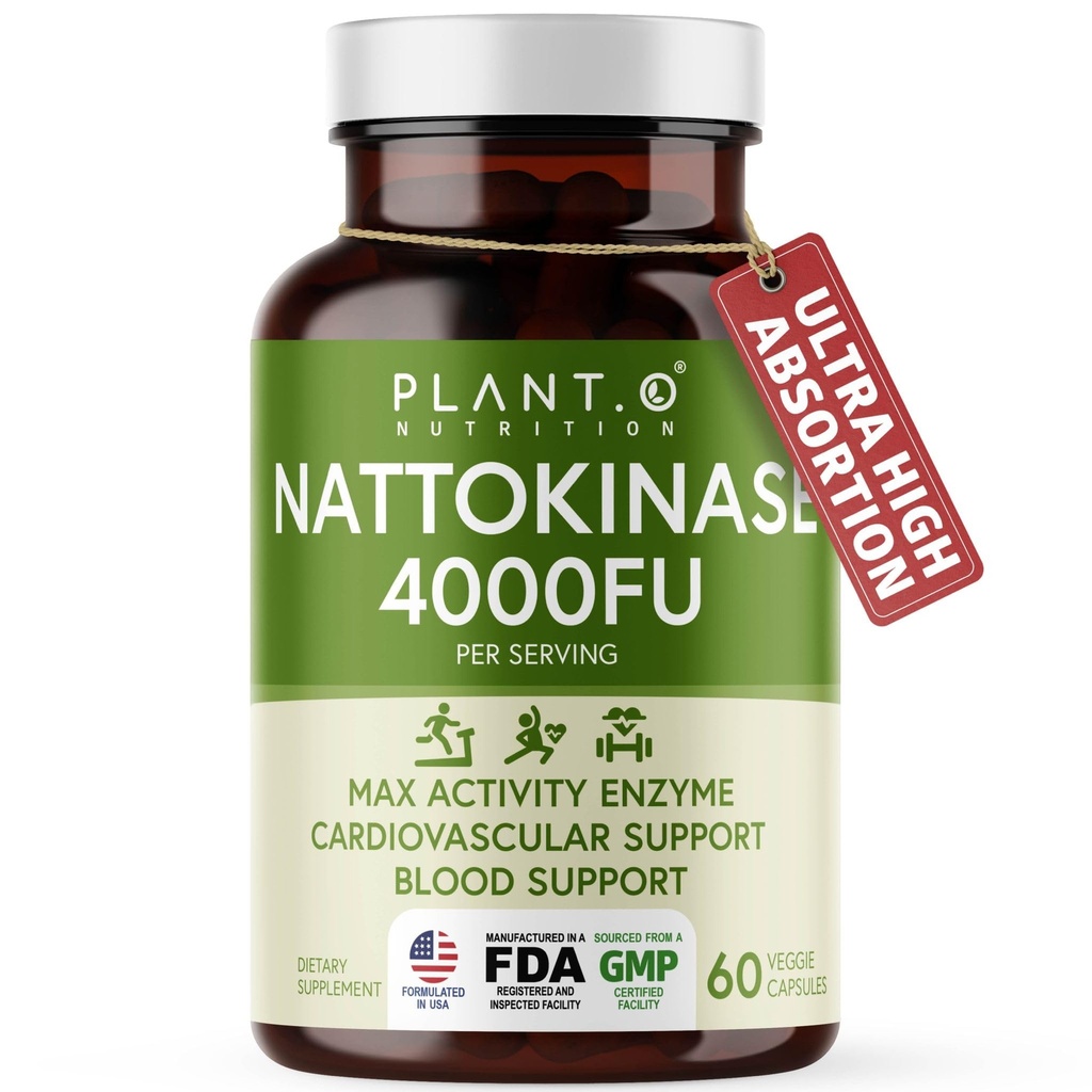 תוסף Nattokinase עם Max Enzyme תמיכה - 4000 FU Per המשרת - Premium Nattokinase פורמולה עבור תמיכה בריאות הלב - 60 קפסולות - מיוצר בארה"ב