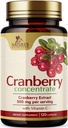כדורי קריין בתוספת 25,000 מ"ג - Fresh Cranberry Equivalent עם ויטמין C & E - Urinary Tract Health Support, סוכר פורמולה חינם, תמצית אבקת פירות - non-GMO, בבקבוק בארה"ב - 120 קפסולות