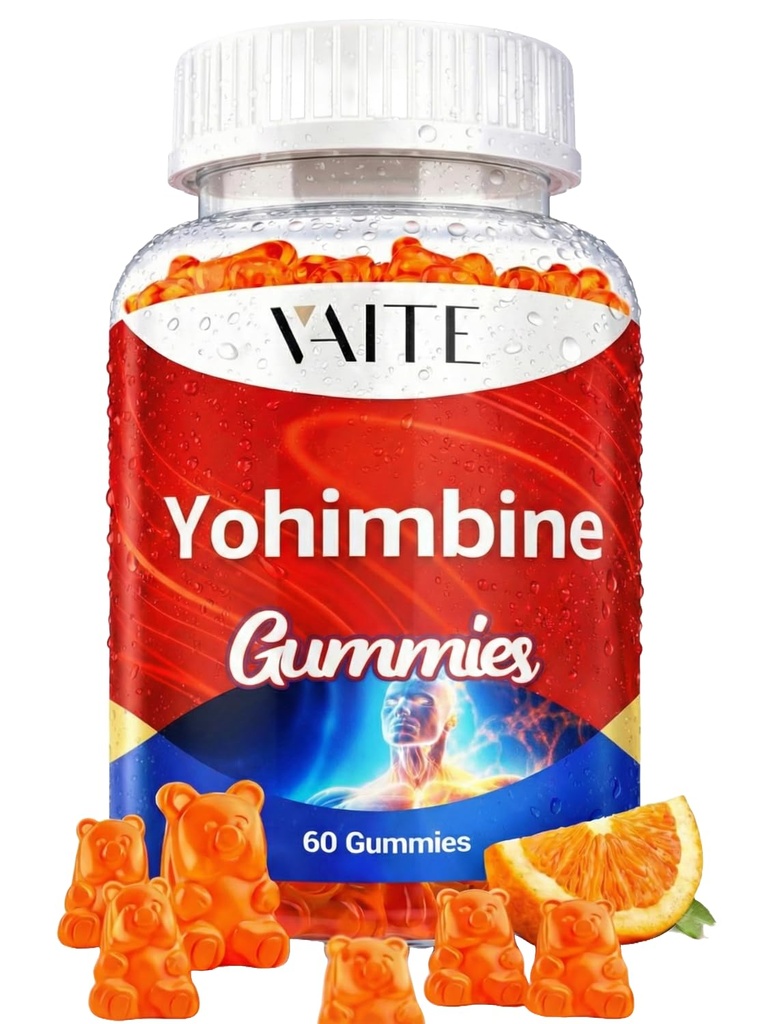 VAITE Yohimbine HCl Gummy 15 מ"ג - סוכר חינם, אנרגיה ללא GMO ותמיכה עבור גברים ונשים, Antioxidants, Yohimbe Bark לחלץ, שיפור ביצועים - תמיכה ייצור אנרגיה - 60 מסטיקים